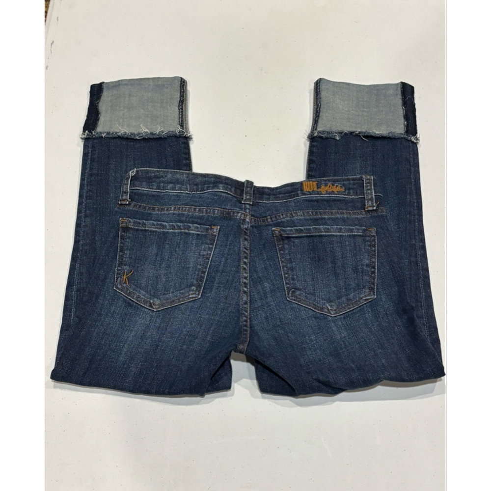 KUT from the Kloth Blue Denim Jeans Ankle & Cropped Cuffed, Woman’s Size 2 - Picture 2 of 9